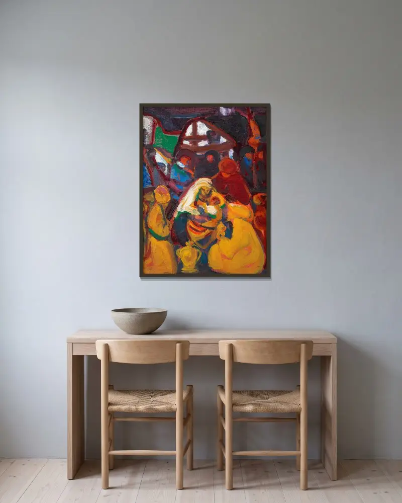 The three kings av Adolf Hölzel inramad på en vägg