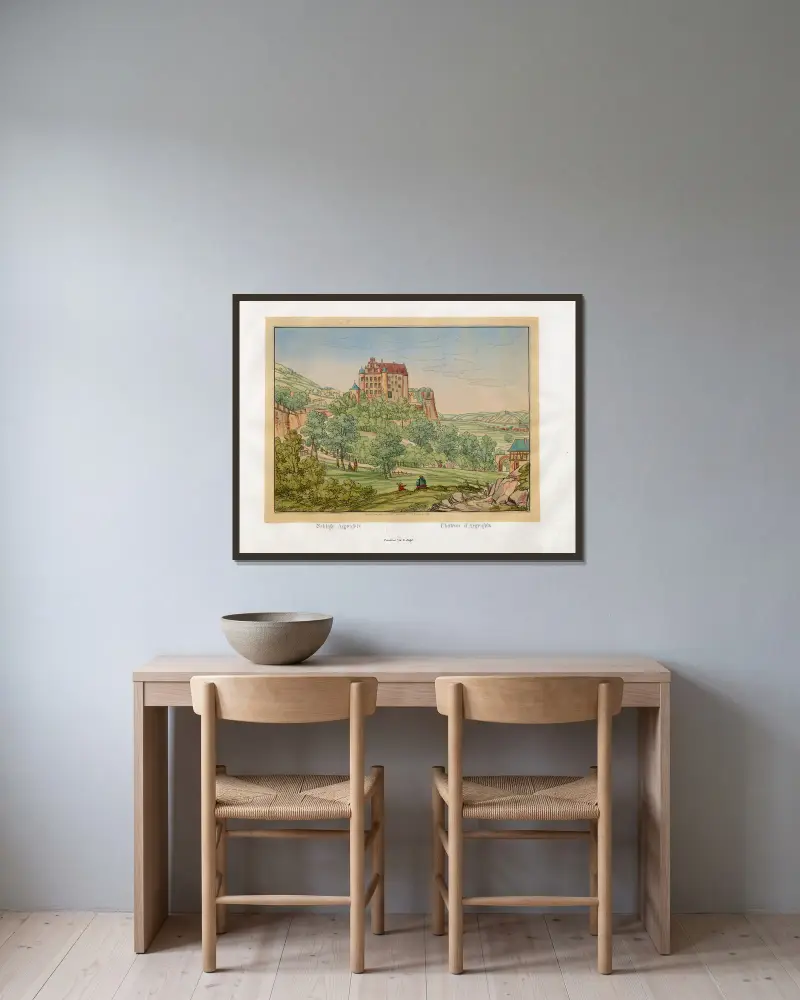 Schloss Argenfels von Johann Adolf Lasinsky gerahmt an einer Wand