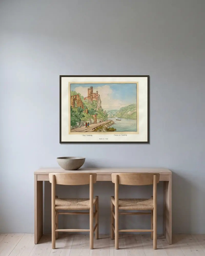 Schloss Vautsberg von Johann Adolf Lasinsky gerahmt an einer Wand