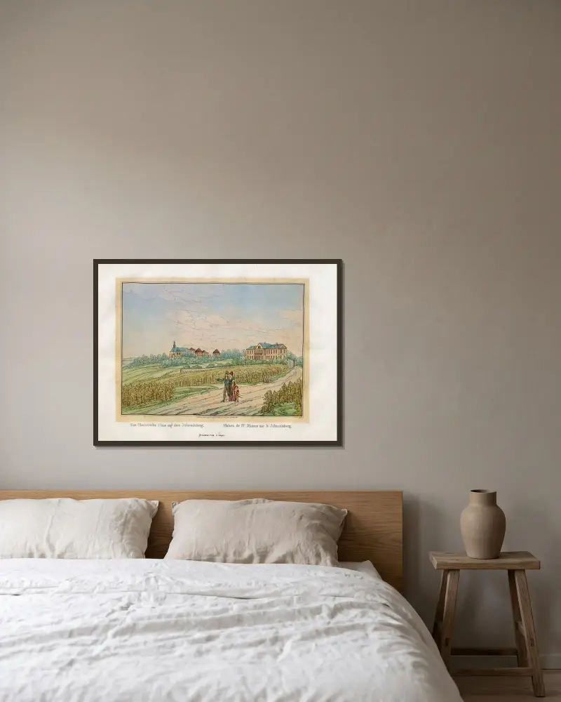 Herr Mums hus på Johannisberg av Johann Adolf Lasinsky inramad på en vägg