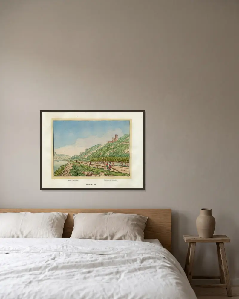 Ruinen am Sonneck von Johann Adolf Lasinsky gerahmt an einer Wand