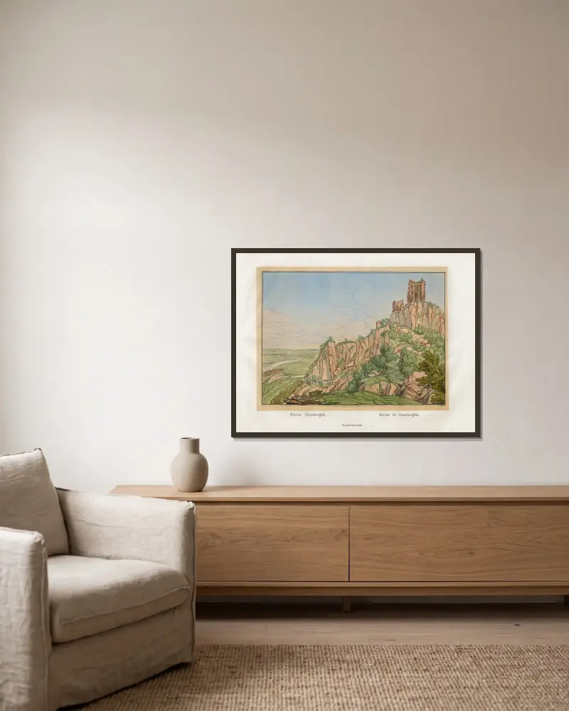 Zřícenina hradu Drachenfels, Johann Adolf Lasinsky v rámu na stěně