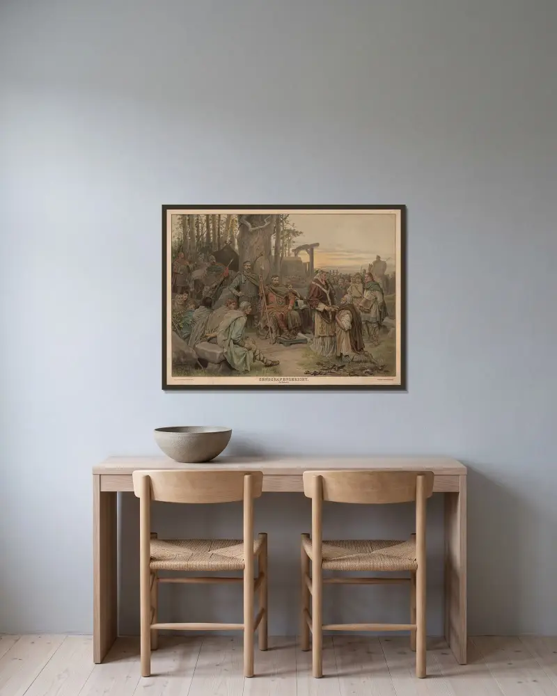 Sendgrafengericht. Zeit Carls d.Gr av Adolf Lehmann inramad på en vägg