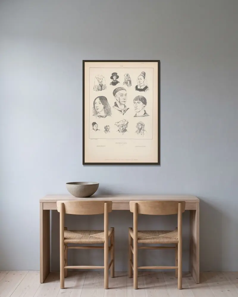 Burgundy av Adolf Rosenberg inramad på en vägg