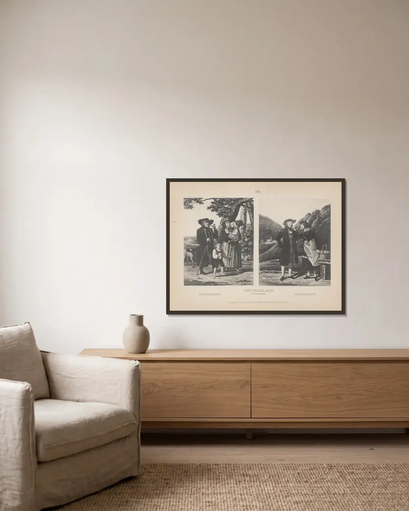 Württemberg von Adolf Rosenberg gerahmt an einer Wand