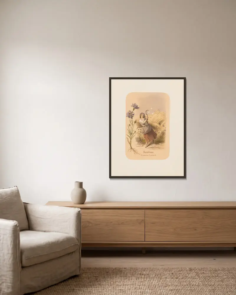 Kornblume. Centaurea Cyanus von Adolf Schrödter gerahmt an einer Wand