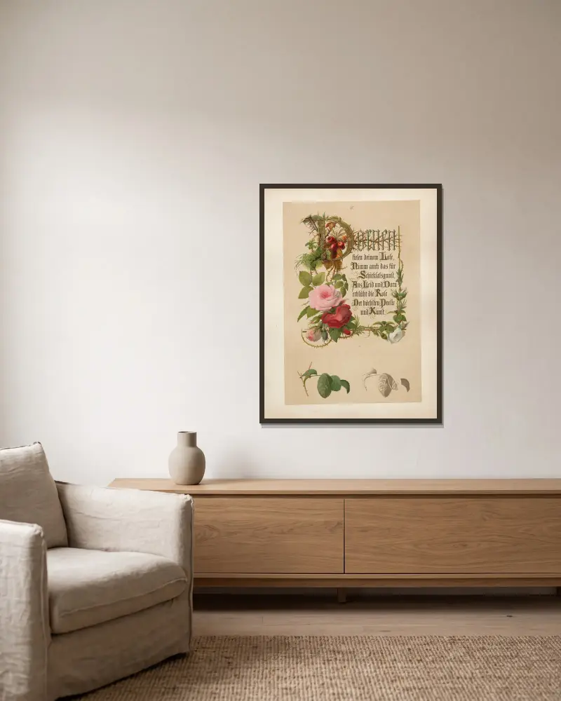 Studien zur Aquarell-Malerei Pl.02 av Adolf Schrödter inramad på en vägg