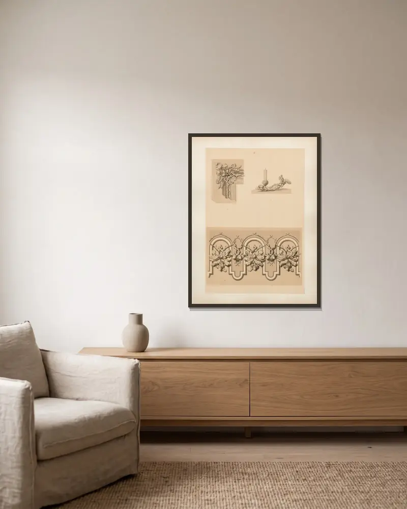 Studien zur Aquarell-Malerei Pl.03 av Adolf Schrödter inramad på en vägg