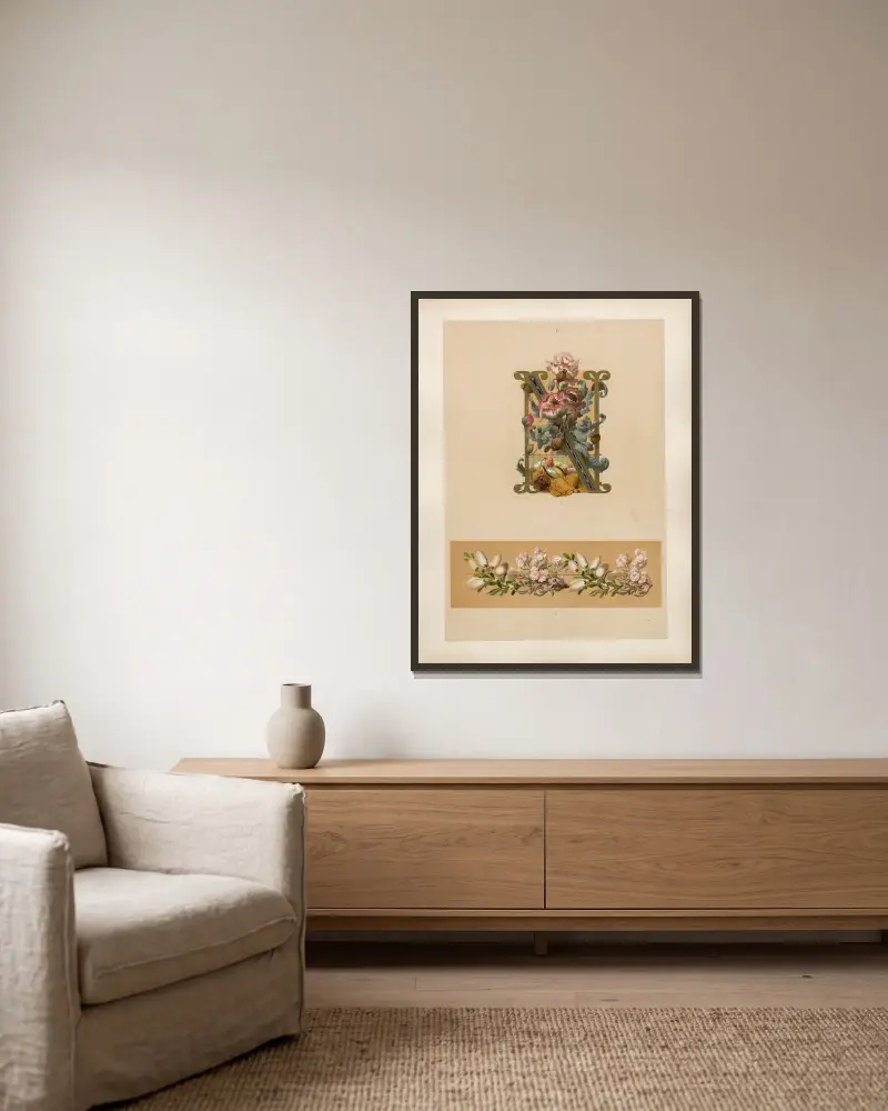 Studien zur Aquarell-Malerei Pl.04 av Adolf Schrödter inramad på en vägg