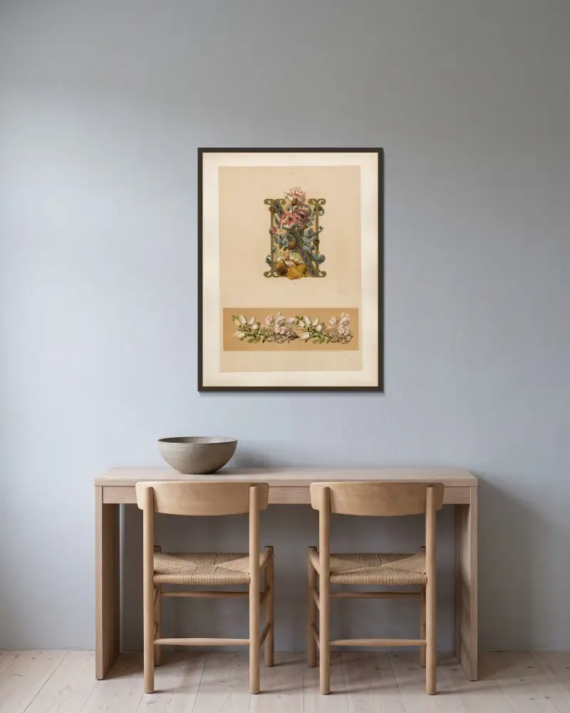 Studien zur Aquarell-Malerei Pl.04 av Adolf Schrödter inramad på en vägg