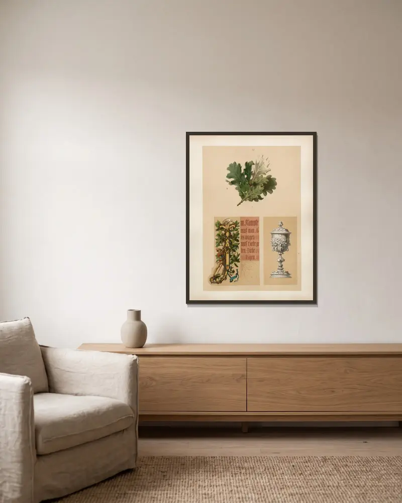 Studien zur Aquarell-Malerei Pl.05 av Adolf Schrödter inramad på en vägg