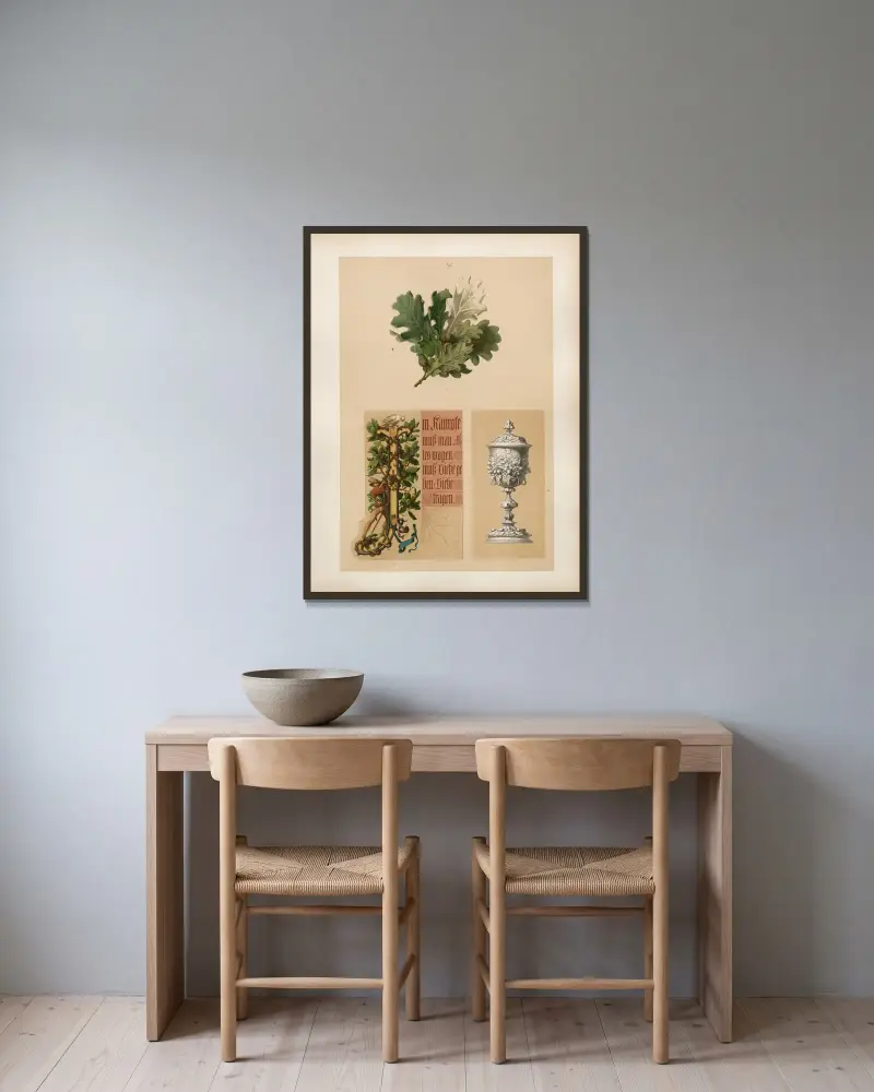 Studien zur Aquarell-Malerei Pl.05 av Adolf Schrödter inramad på en vägg