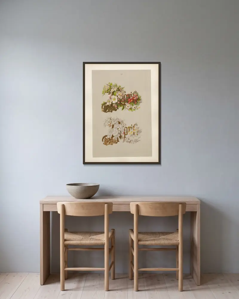 Studien zur Aquarell-Malerei Pl.06 av Adolf Schrödter inramad på en vägg