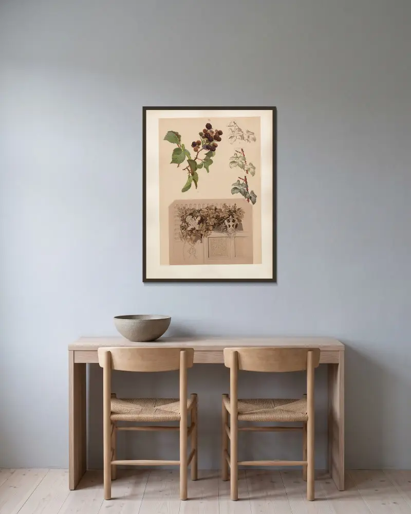 Studien zur Aquarell-Malerei Pl.08 av Adolf Schrödter inramad på en vägg