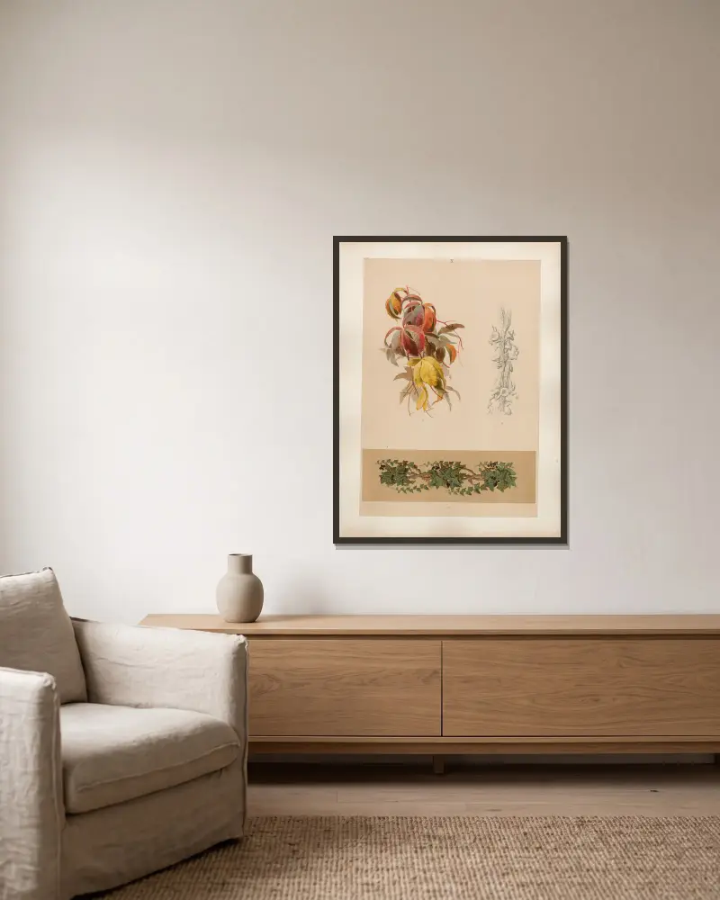 Studien zur Aquarell-Malerei Pl.09 av Adolf Schrödter inramad på en vägg