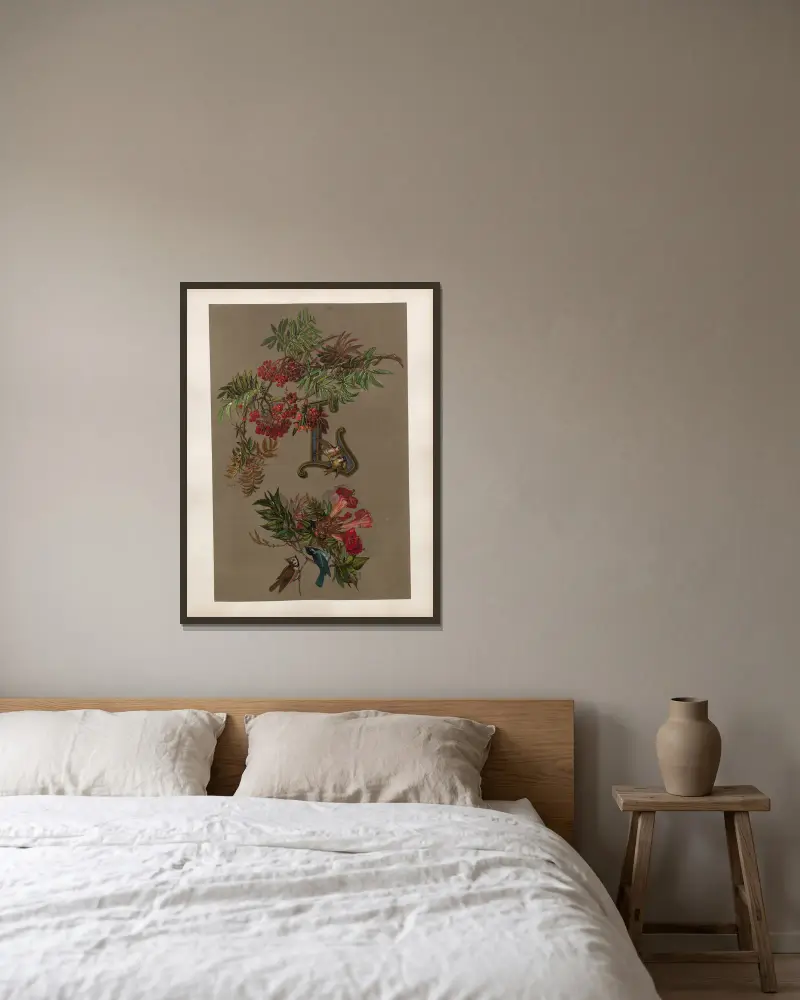 Studien zur Aquarell-Malerei Pl.13 av Adolf Schrödter inramad på en vägg