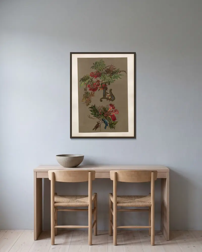 Studien zur Aquarell-Malerei Pl.13 av Adolf Schrödter inramad på en vägg