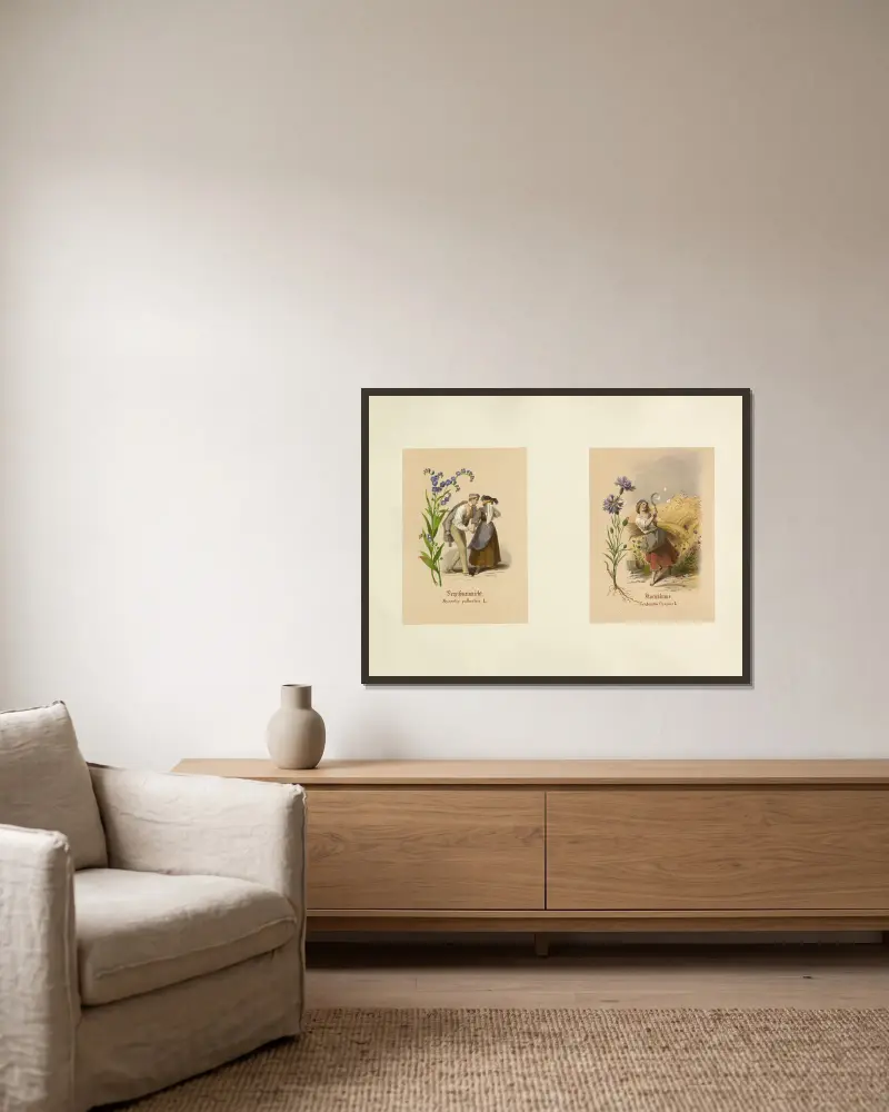 Studien zur Aquarell-Malerei Pl.15 av Adolf Schrödter inramad på en vägg