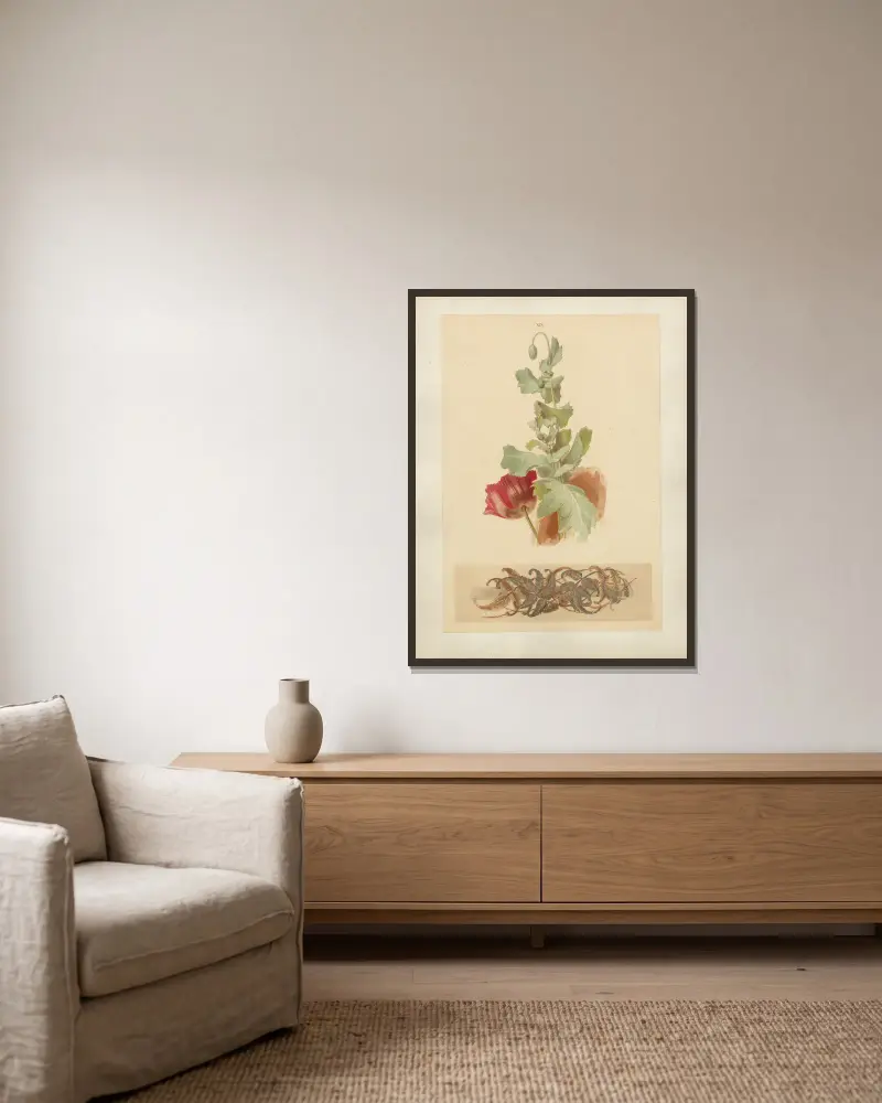 Studien zur Aquarell-Malerei Pl.18 av Adolf Schrödter inramad på en vägg