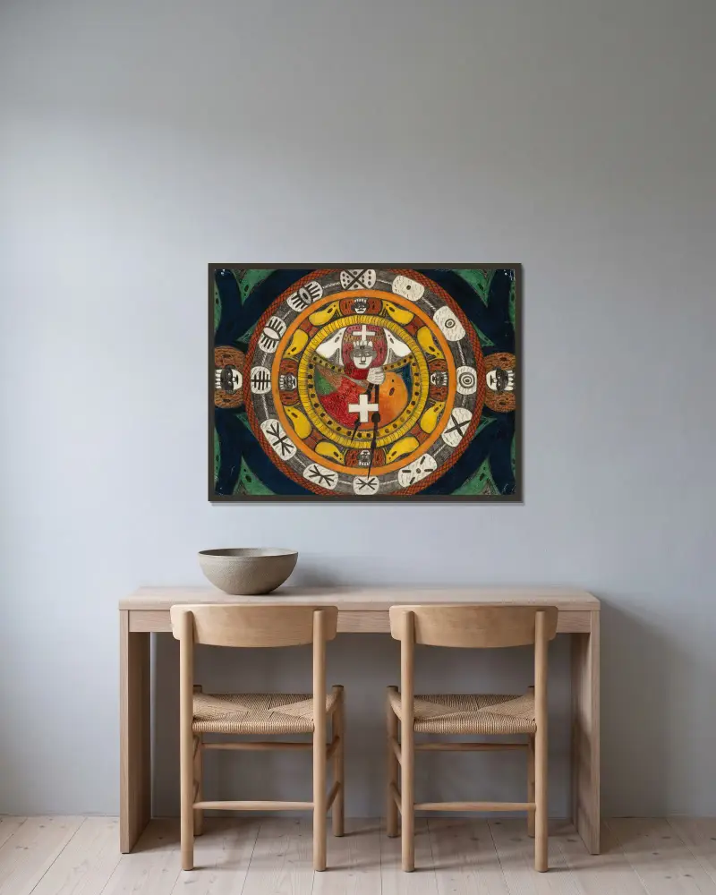 Chiny, Adolf Wölfli w ramie na ścianie