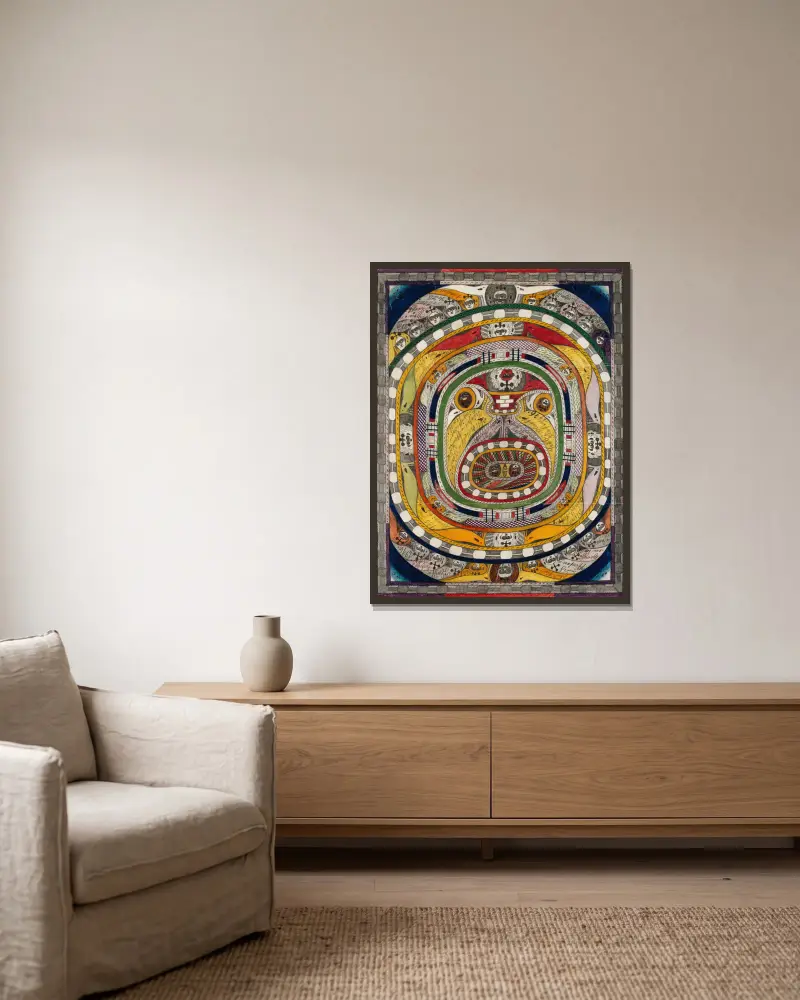 Der Napf von Adolf Wölfli gerahmt an einer Wand