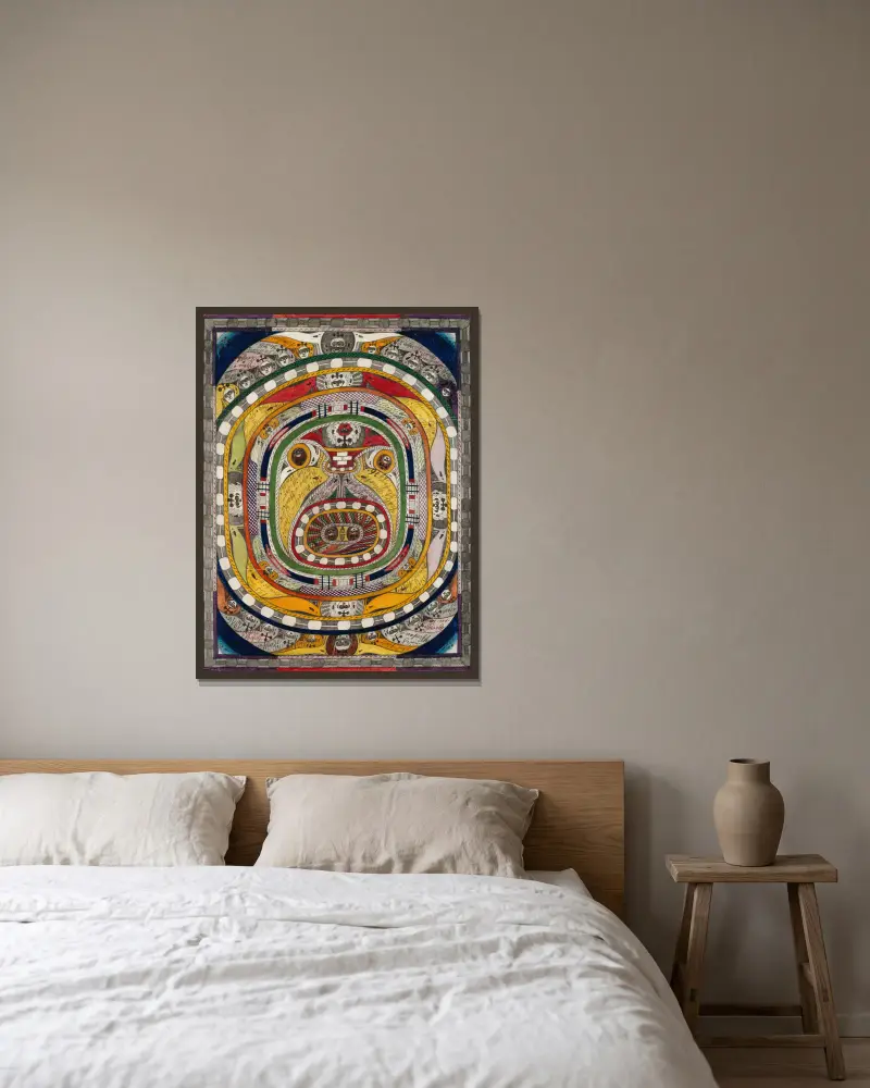 Der Napf von Adolf Wölfli gerahmt an einer Wand