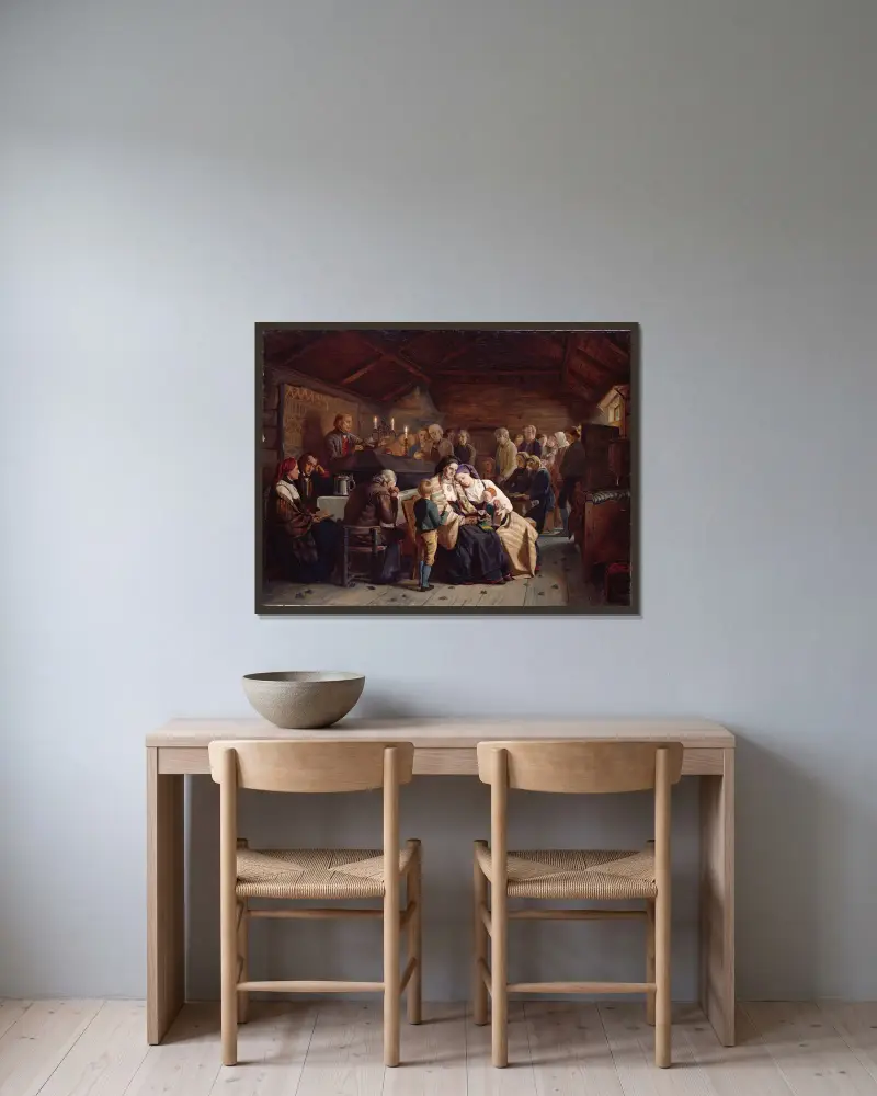 Grabmahl von Adolph Tidemand gerahmt an einer Wand