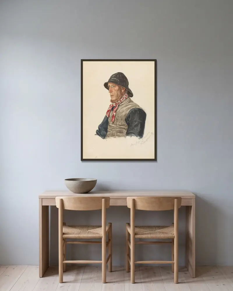 Hans Jørgen Johannesen, Nevlunghavn av Adolph Tidemand inramad på en vägg