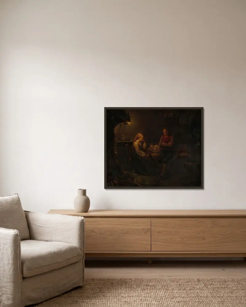 Chore dziecko, Adolph Tidemand w ramie na ścianie