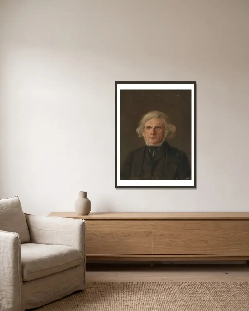 Stařec, portrétní studie, Adolph Tidemand v rámu na stěně