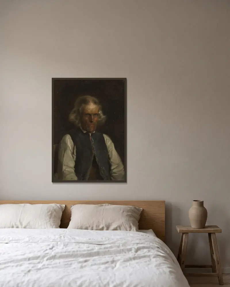 Portrait of a Farmer from Voss av Adolph Tidemand inramad på en vägg