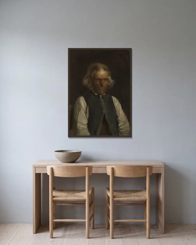 Portrait of a Farmer from Voss av Adolph Tidemand inramad på en vägg