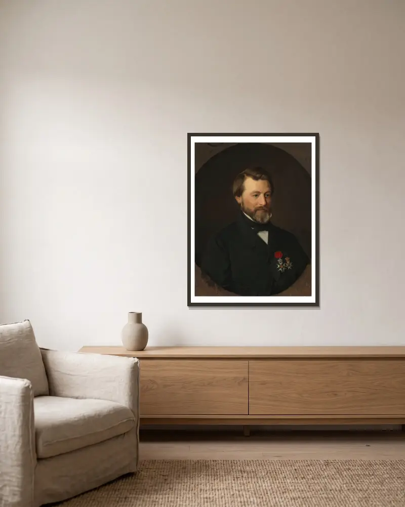 Portrait of Emil Tidemand the Artist’s Brother, 1867 av Adolph Tidemand inramad på en vägg