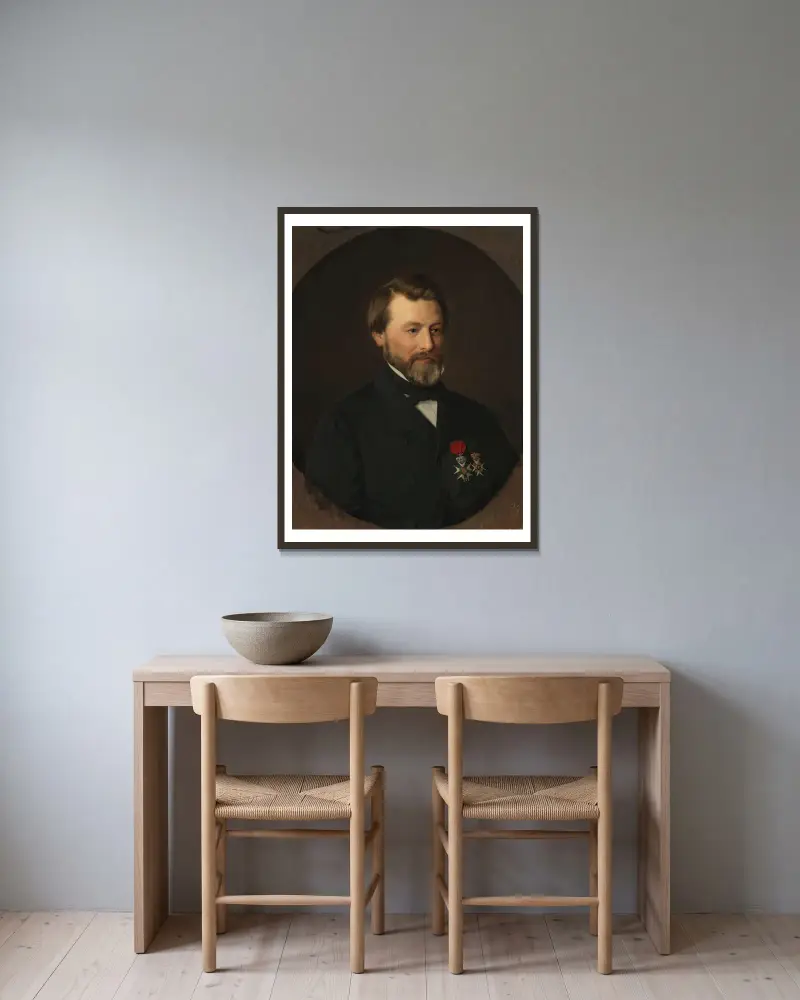 Portrait of Emil Tidemand the Artist’s Brother, 1867 av Adolph Tidemand inramad på en vägg