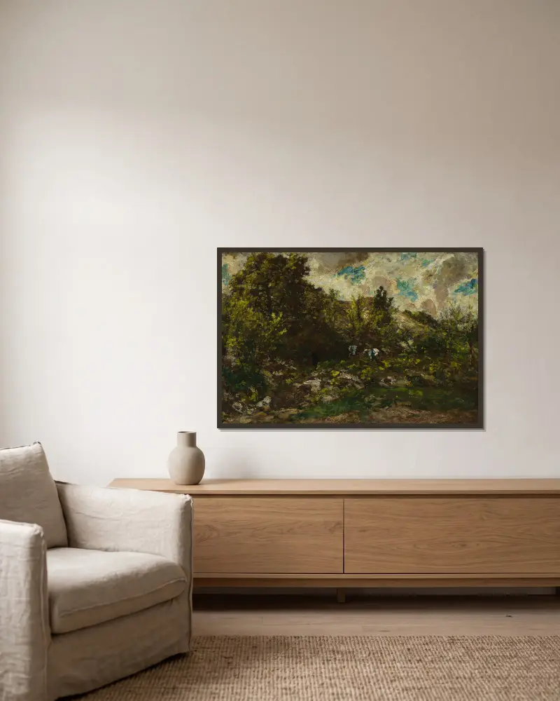Herbst von Adolphe Monticelli gerahmt an einer Wand