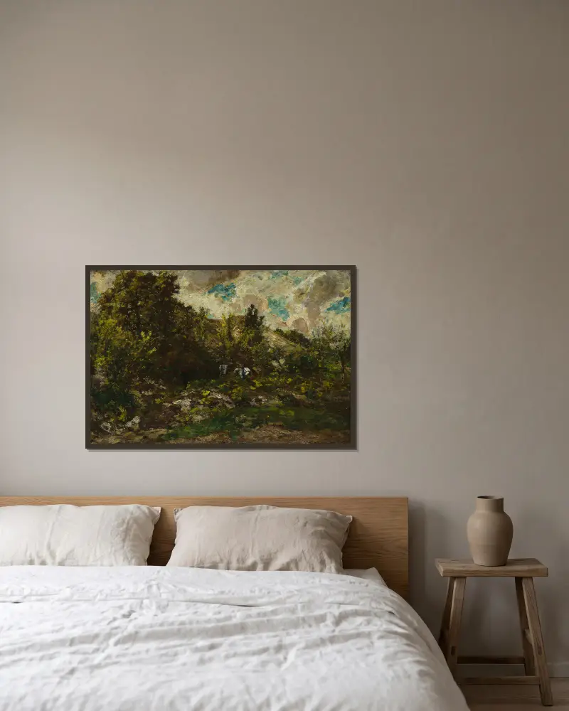Herbst von Adolphe Monticelli gerahmt an einer Wand