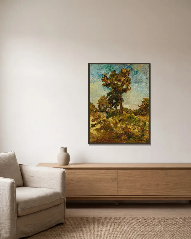 Die Bäume von Adolphe Monticelli gerahmt an einer Wand