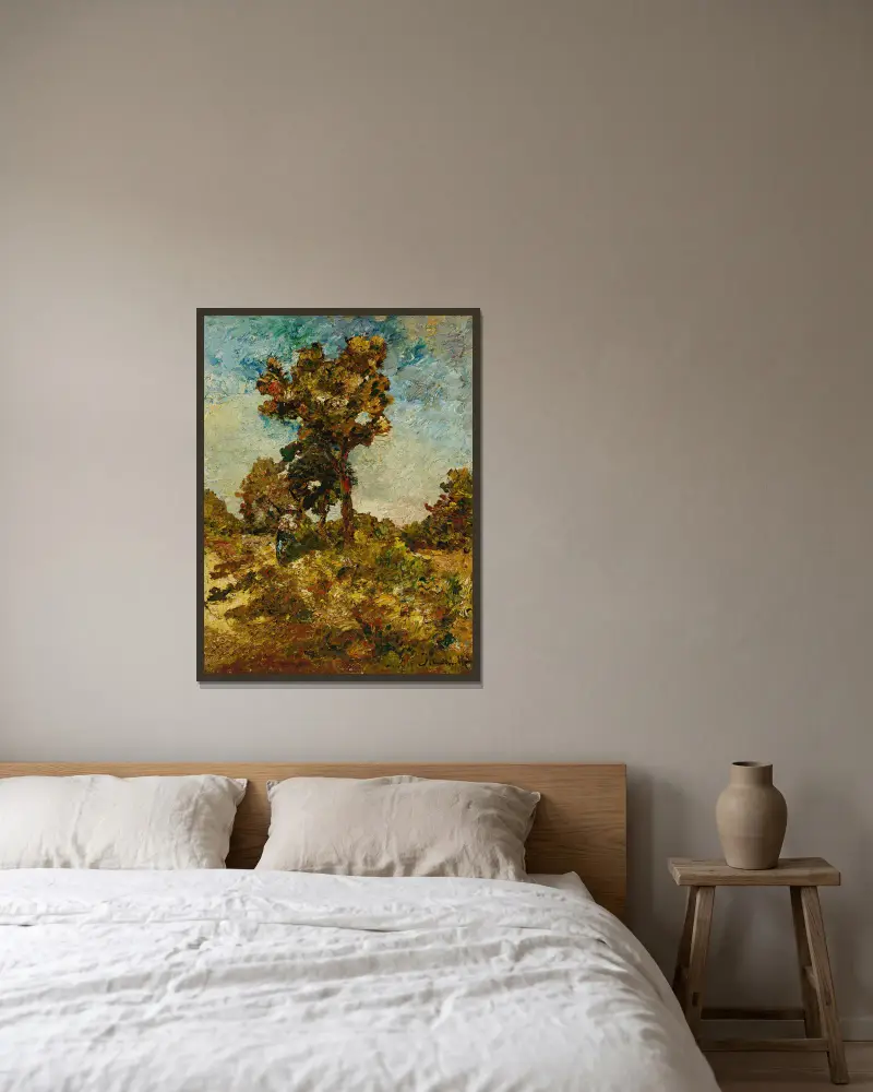 Die Bäume von Adolphe Monticelli gerahmt an einer Wand