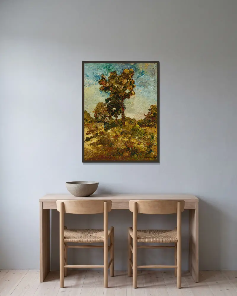 Die Bäume von Adolphe Monticelli gerahmt an einer Wand
