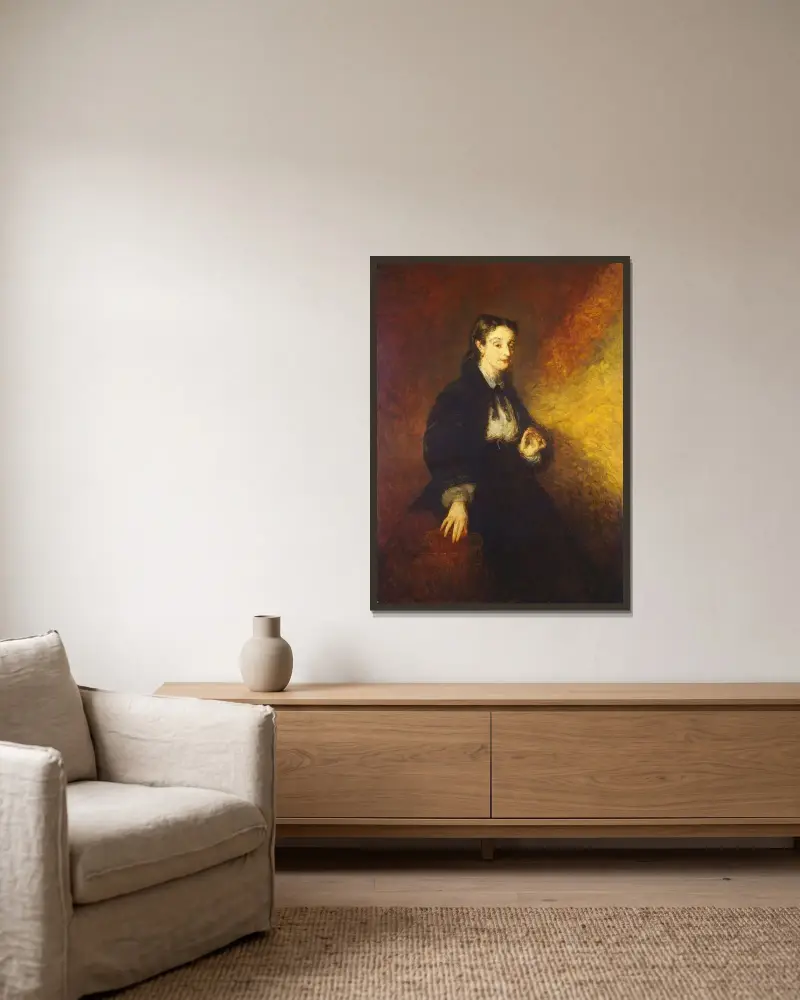 Madame Cahen av Adolphe Monticelli inramad på en vägg