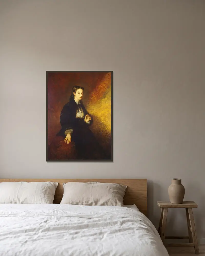 Madame Cahen av Adolphe Monticelli inramad på en vägg