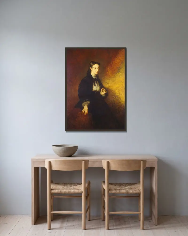 Madame Cahen av Adolphe Monticelli inramad på en vägg