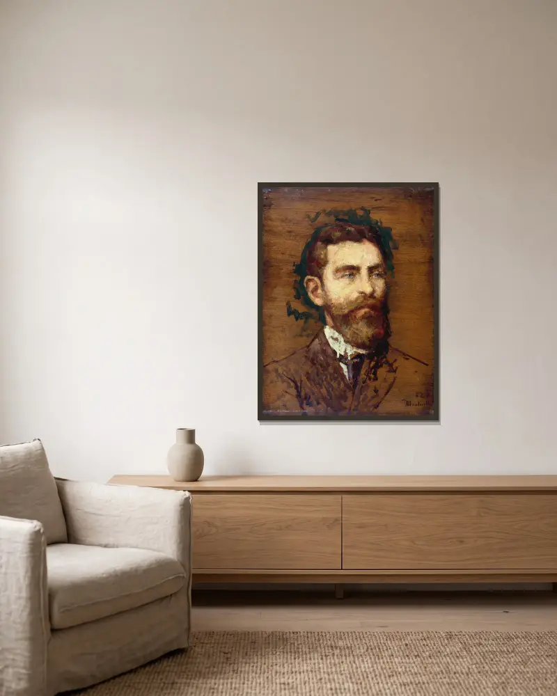 Portrait de François Ziem av Adolphe Monticelli inramad på en vägg