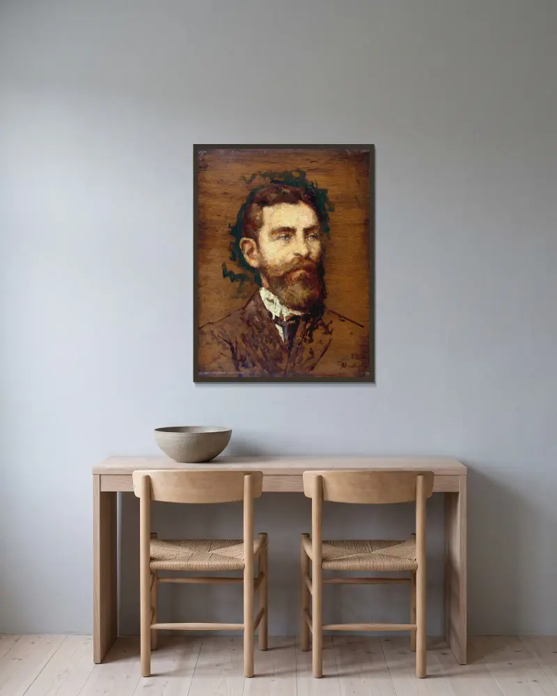 Portrait de François Ziem av Adolphe Monticelli inramad på en vägg