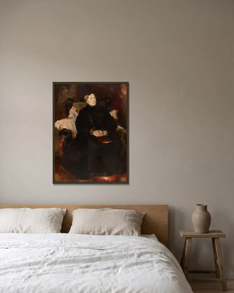 Porträtt av en dam av Adolphe Monticelli inramad på en vägg