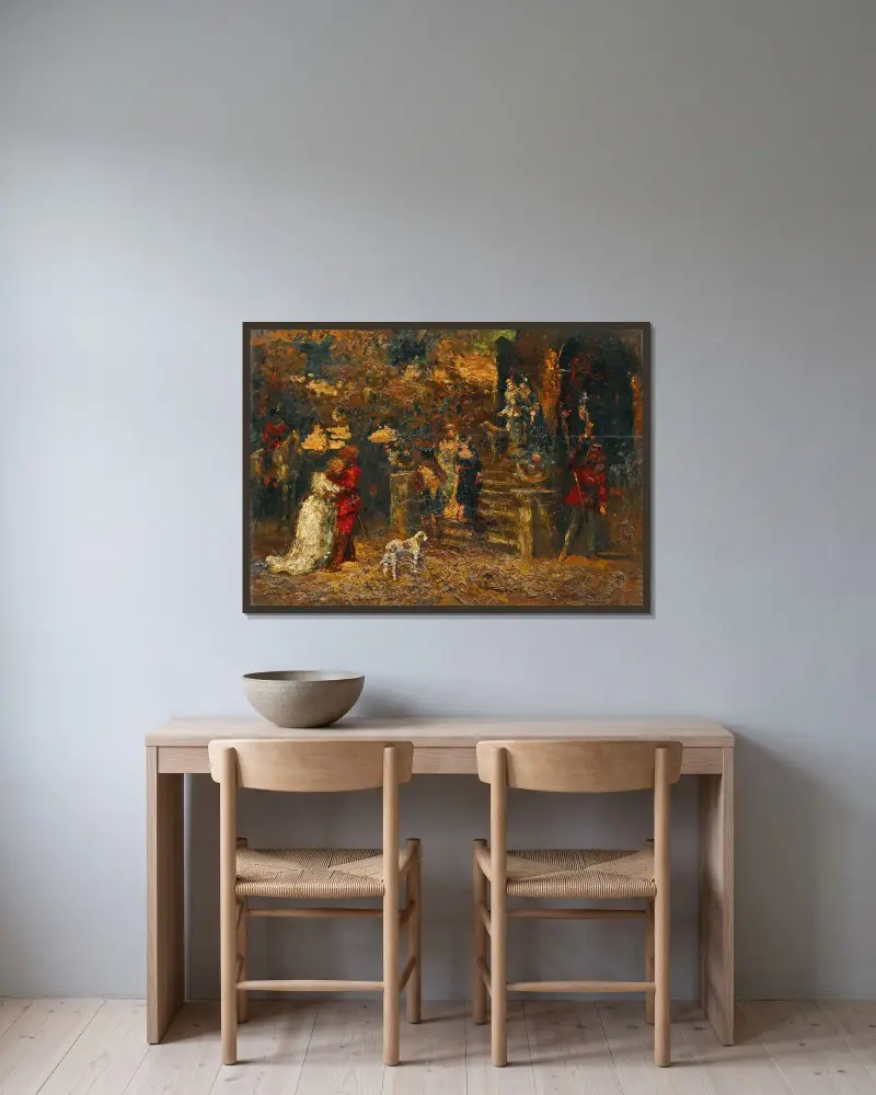Der Abschied von Adolphe Monticelli gerahmt an einer Wand