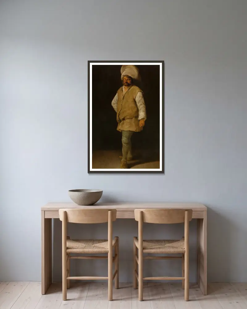 Ein Torwächter von Adriaen Brouwer gerahmt an einer Wand