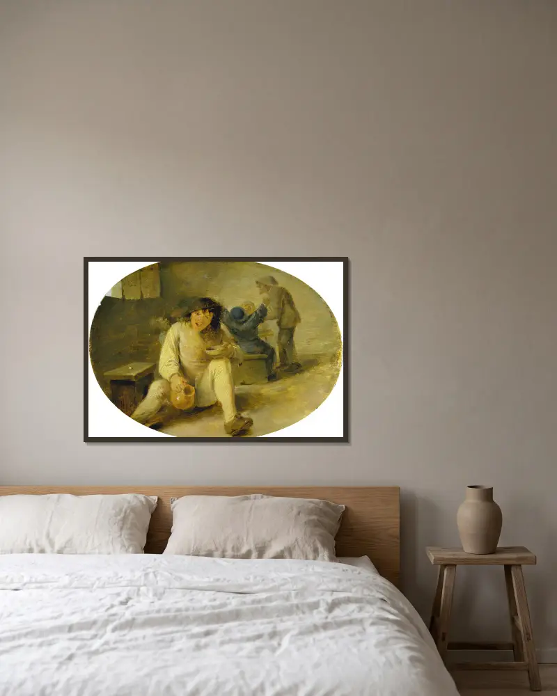 Opilý sedlák, Adriaen Brouwer v rámu na stěně