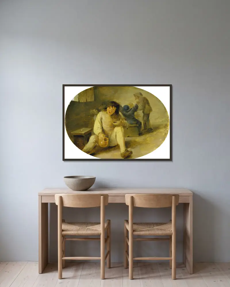 Opilý sedlák, Adriaen Brouwer v rámu na stěně