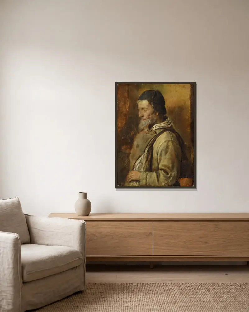 Starý řemeslník, Adriaen Brouwer v rámu na stěně